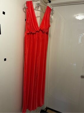 Hot Pink Coral Sleek Stretchy Sleeveless  Romper / Jumpsuit